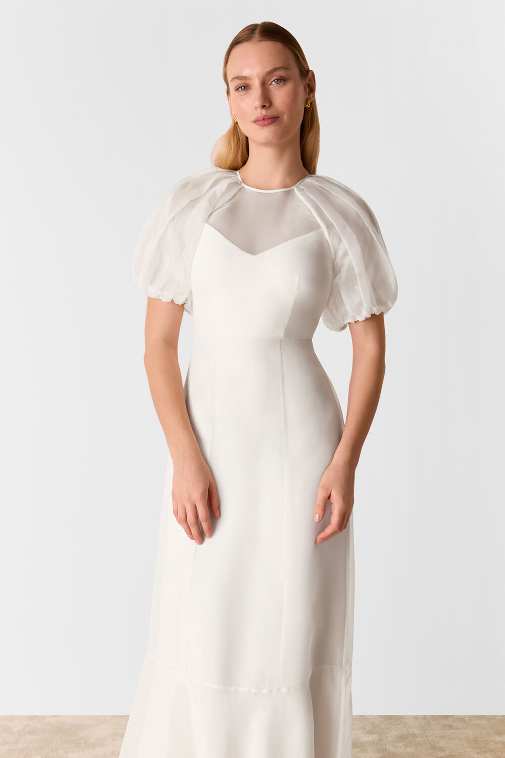 Ivory Sabrina Silk Wedding Dress